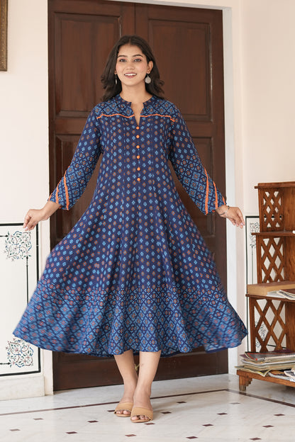 Rayon Floral Printed Anarkali Kurta