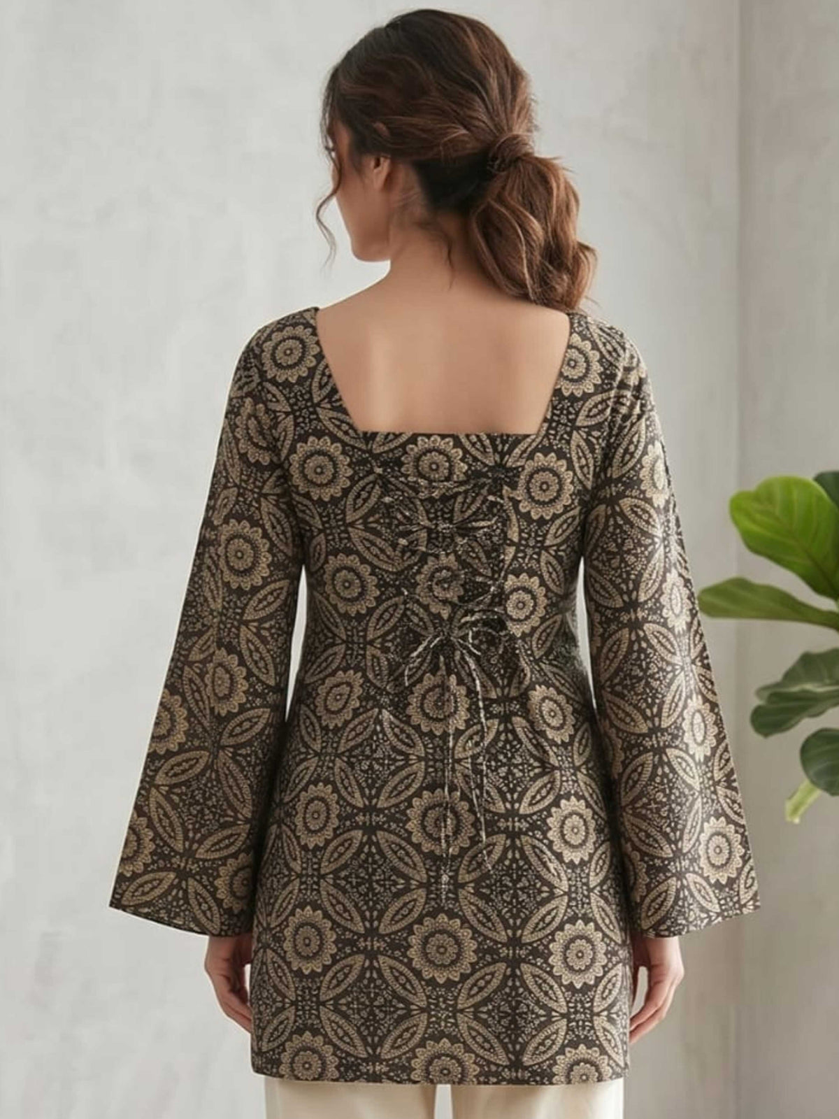 YASH GALLERY Pure Cotton Corset Back Short Kurti