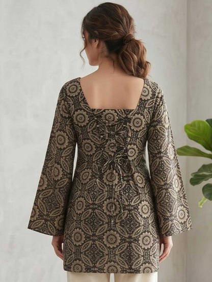 YASH GALLERY Pure Cotton Corset Back Short Kurti