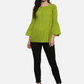 Casual Bell Sleeve Solid  Top