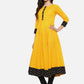 Plus Size Cotton Printed Anarkali Kurta (Yellow)