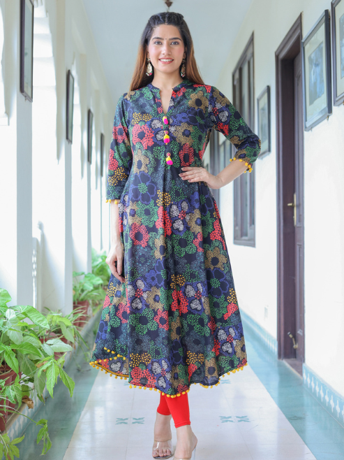 women cotton anarkali kurta