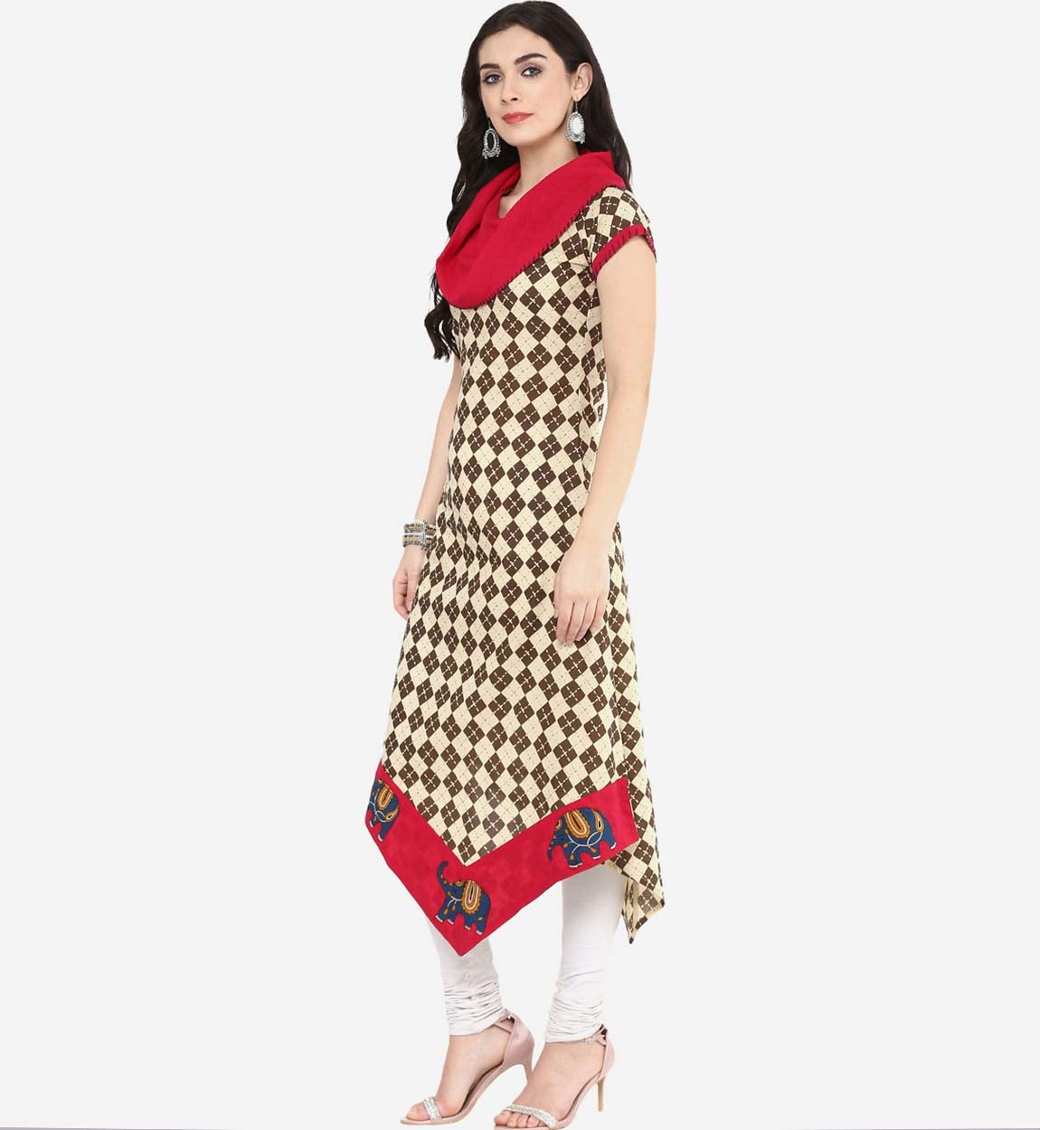 Yash Gallery Womens Cotton Asymmetric Kurta
