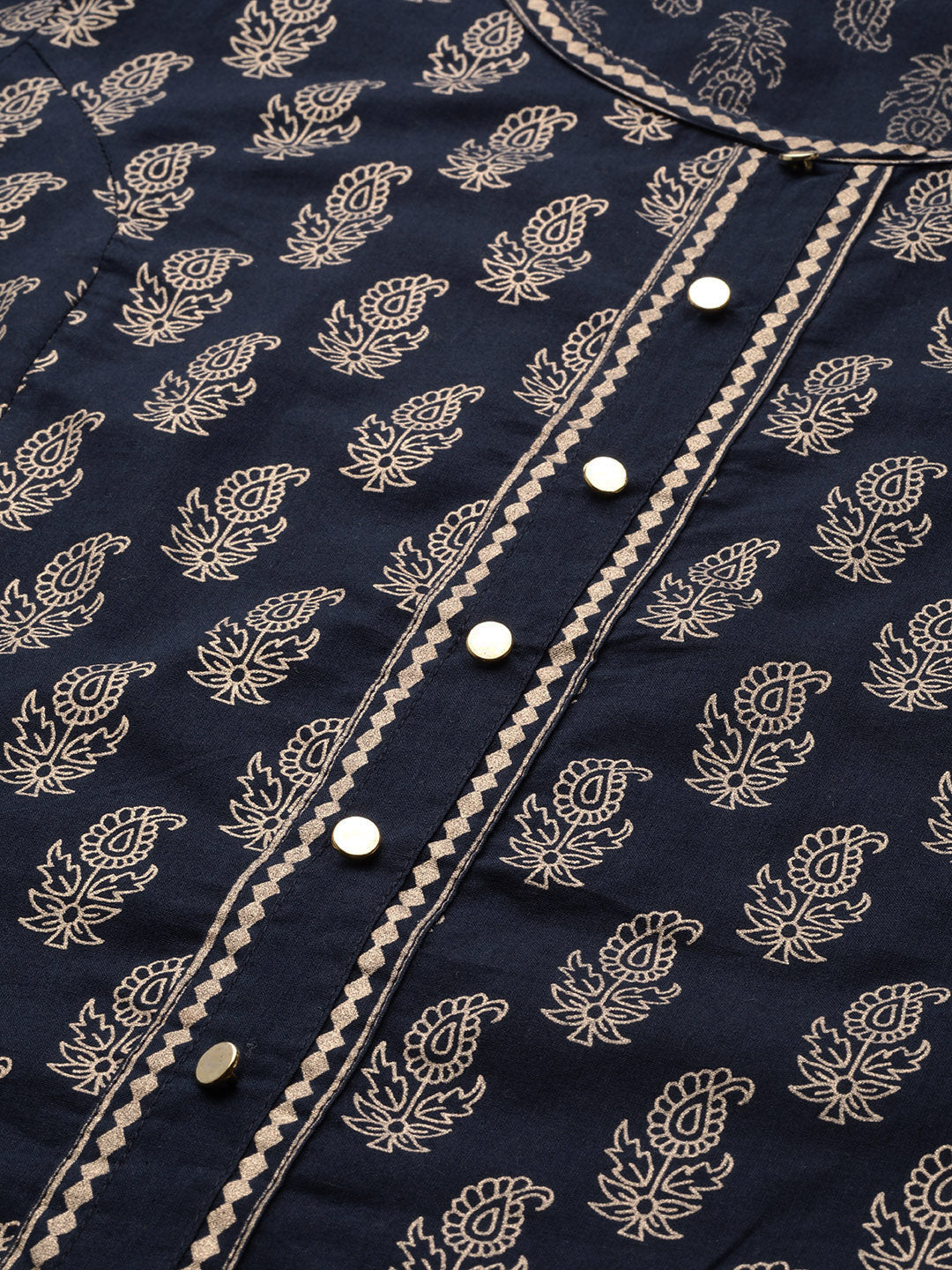 Yash Gallery Women's Cotton Gold Print Anarkali Kurti Plus Size
