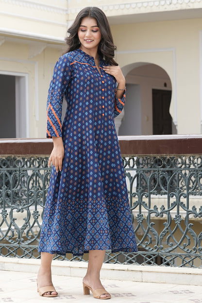 Rayon Floral Printed Anarkali Kurta