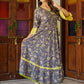 Yash Gallery Women's Floral Printed Anarkali Kurti (Grey)