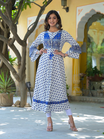 Rayon Floral Printed Anarkali Kurta