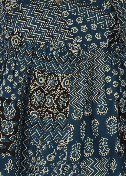 Yash Gallery Women's Casual Sleeveless Printed Women Blue Top