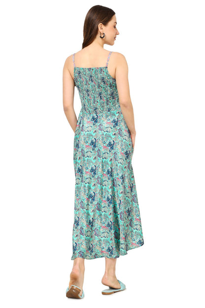 Yash Gallery Women's Floral Smoking Flared Dress