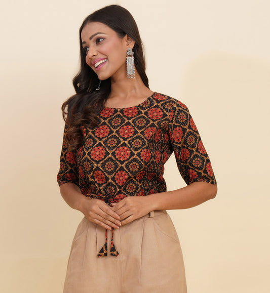 yash gallery womens cotton floral printed regular blouse multi