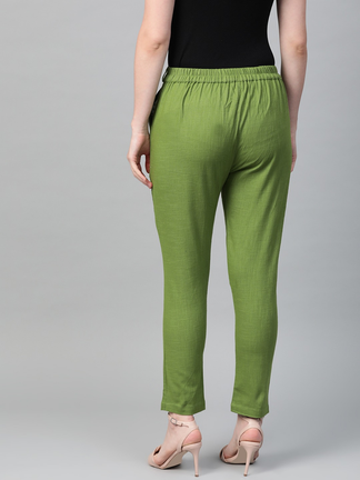 Slub Cotton Regular Fit Trouser Pant