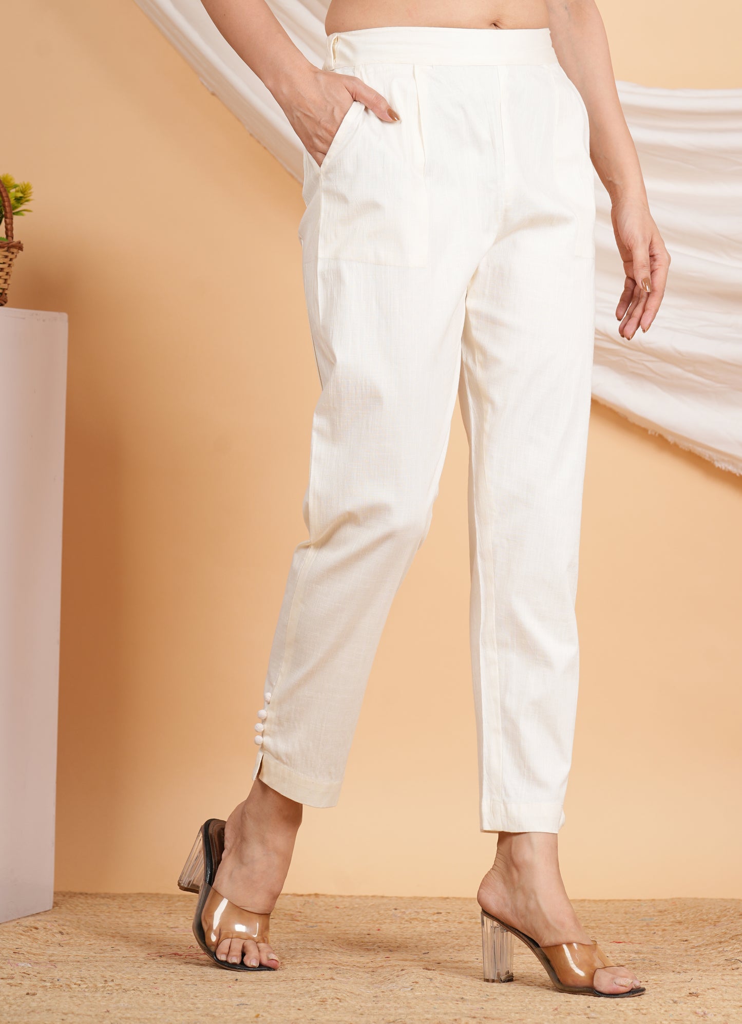 womens offwhite lycra trouser offwhite