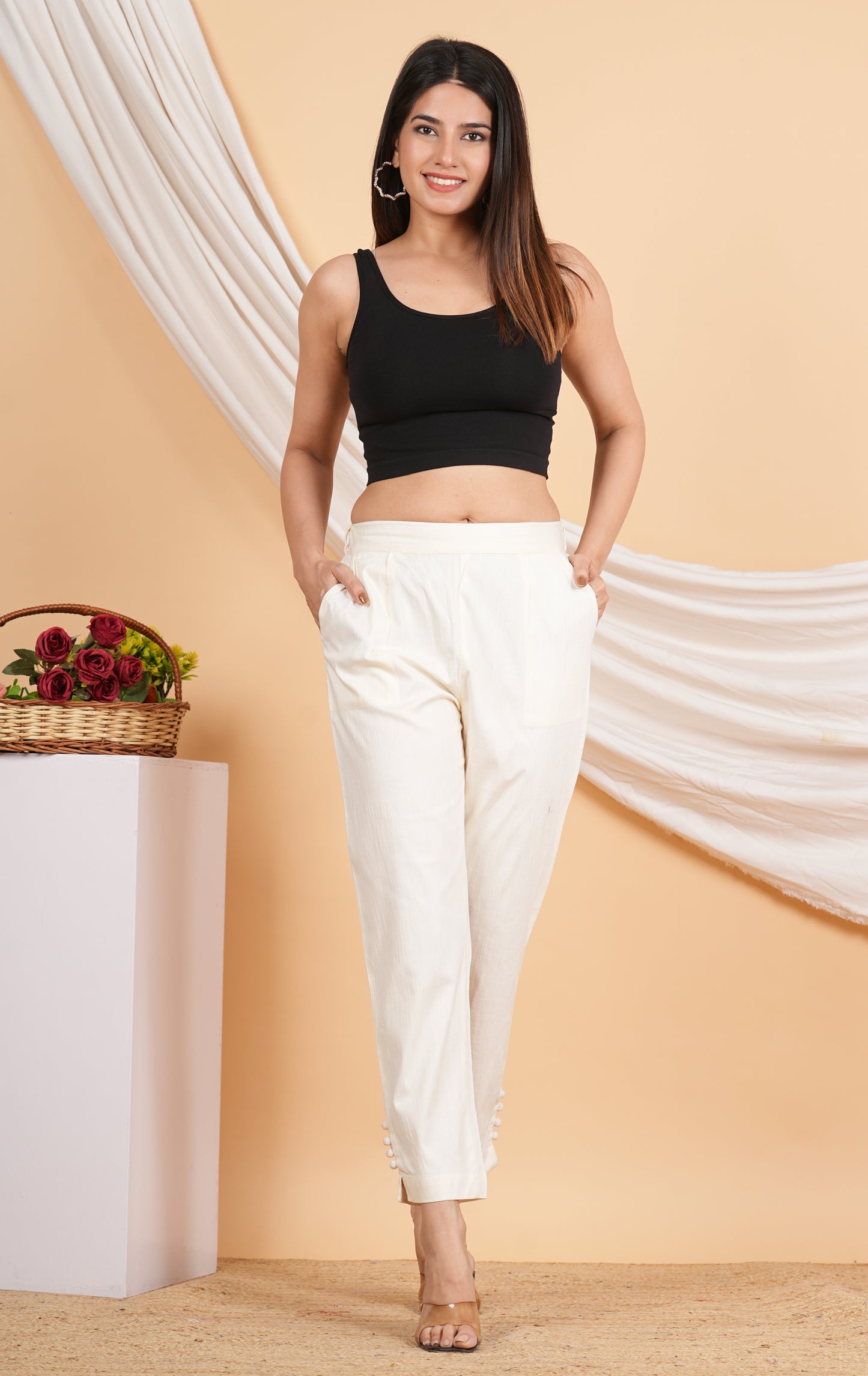 womens offwhite lycra trouser offwhite