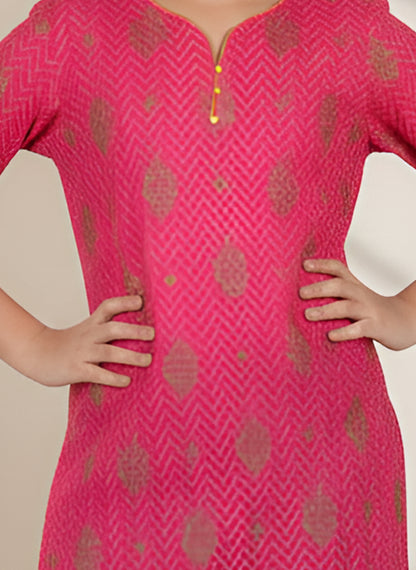 YASH GALLERY Kids Floral Printed Straight Kurta