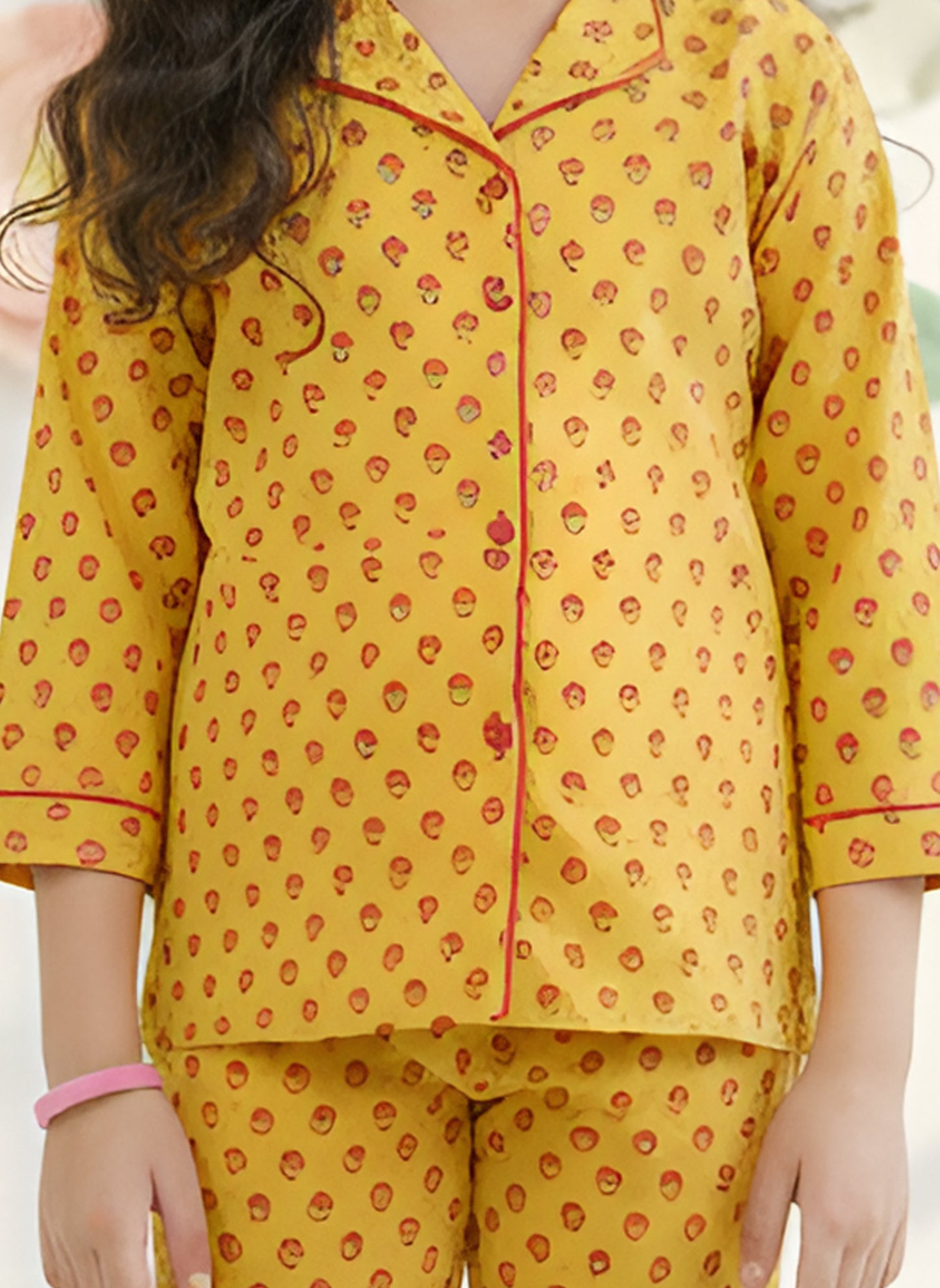 YASH GALLERY Kids Cotton Slub Floral Printed Night Suit