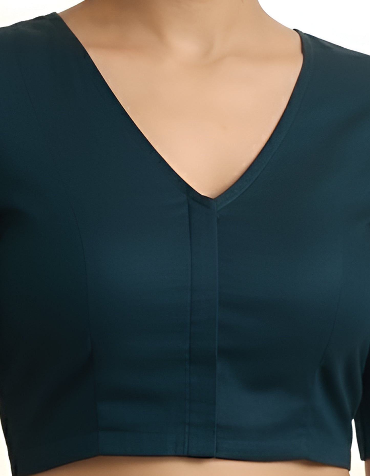 Yash Gallery Women’s Lycra Comfortable Stretch Fit V-Neck Elbow Sleeve Saree Blouse
