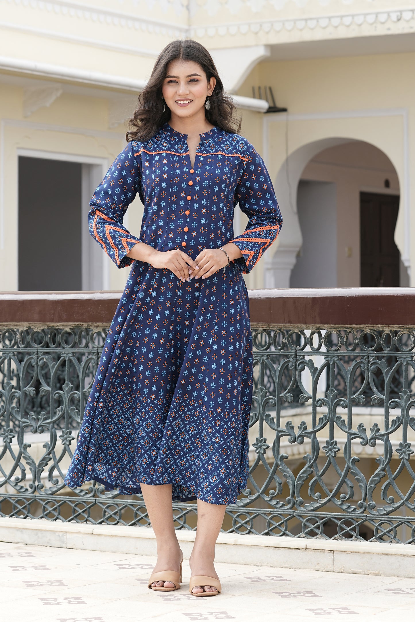 Rayon Floral Printed Anarkali Kurta