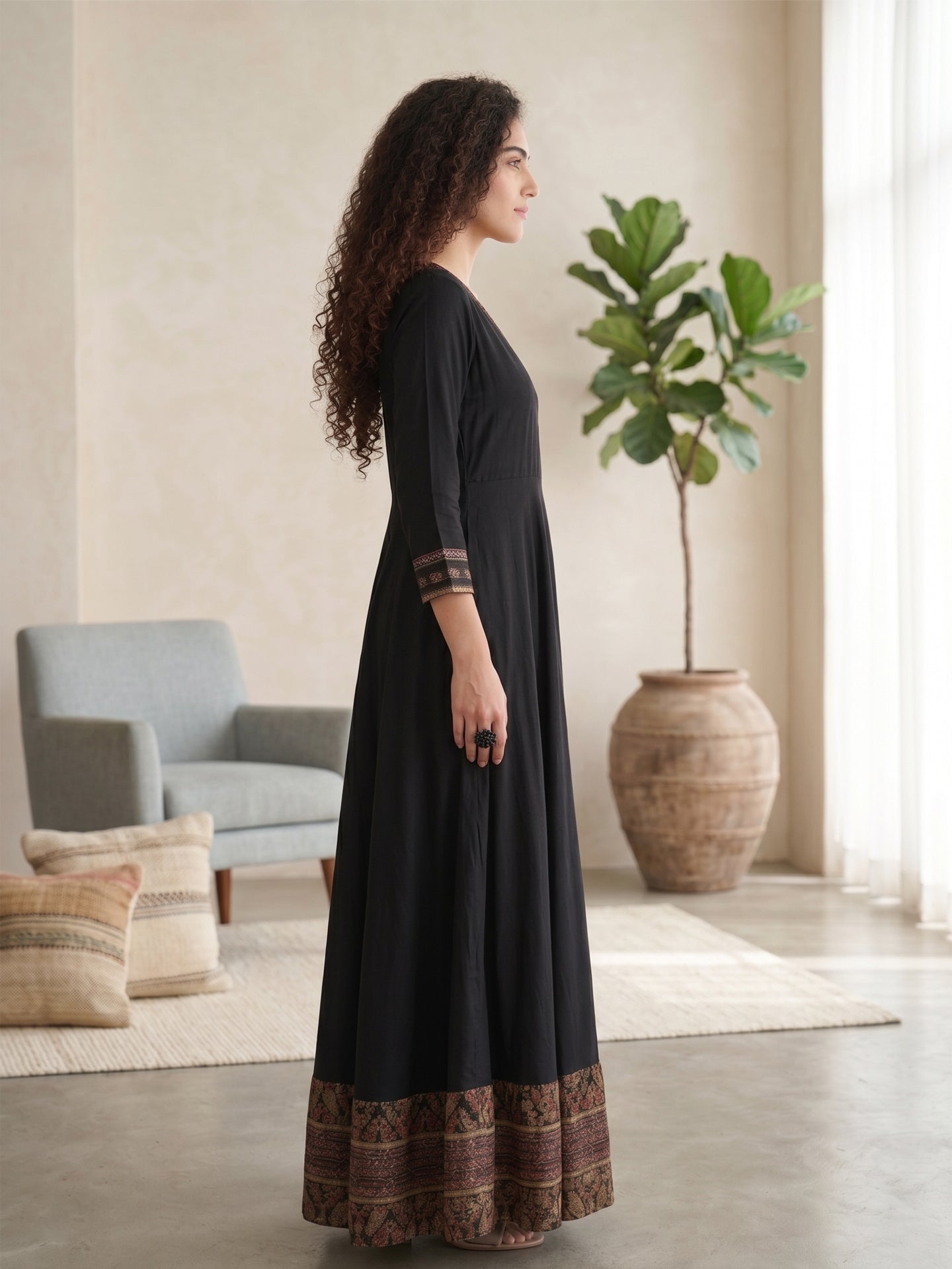 YASH GALLERY Women's Rayon Printed Angrakha Style Anarkali Kurta Plus Size