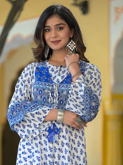 Rayon Floral Printed Anarkali Kurta