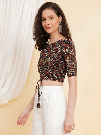 YASH GALLERY Women's Cotton Floral Printed Regular Blouse