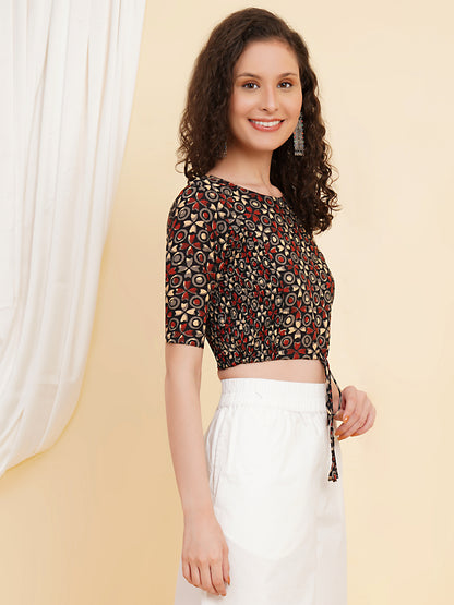 YASH GALLERY Women's Cotton Floral Printed Regular Blouse