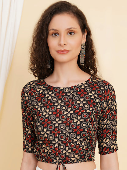 YASH GALLERY Women's Cotton Floral Printed Regular Blouse