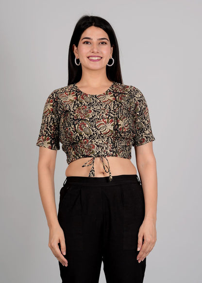yash gallery womens cotton ajrakh printed regular blouse multi
