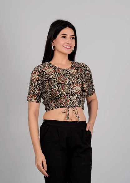 yash gallery womens cotton ajrakh printed regular blouse multi
