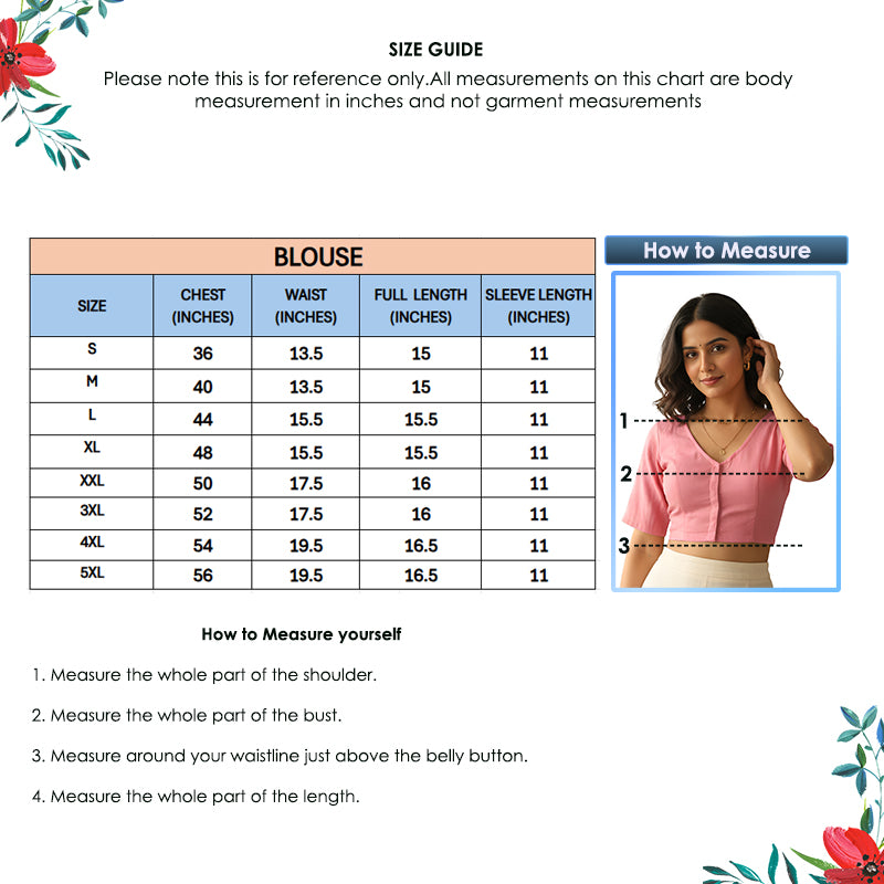 Yash Gallery Women’s Stretchable Lycra Blouse V-Neck Front Openable with Short Sleeves (Pink)