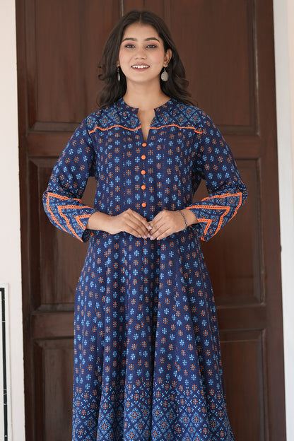 Rayon Floral Printed Anarkali Kurta