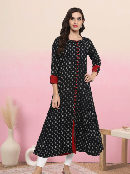 Cotton Anarkali Printed Kurti