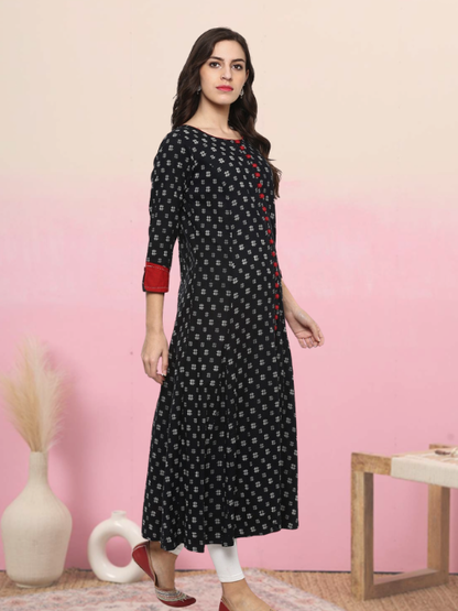 Cotton Anarkali Printed Kurti
