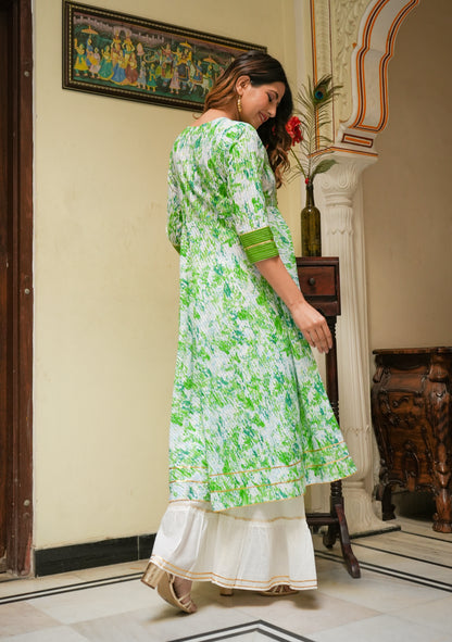 Cotton Tie & Dye Printed Anarkali Kurta