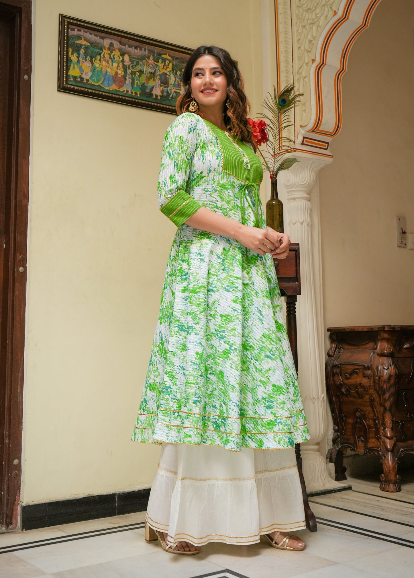 Cotton Tie & Dye Printed Anarkali Kurta