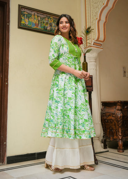 Cotton Tie & Dye Printed Anarkali Kurta