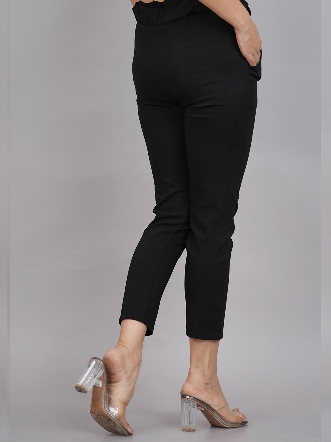 YASH GALLERY Women's Maroon Lycra Regular Fit Trouser Pants