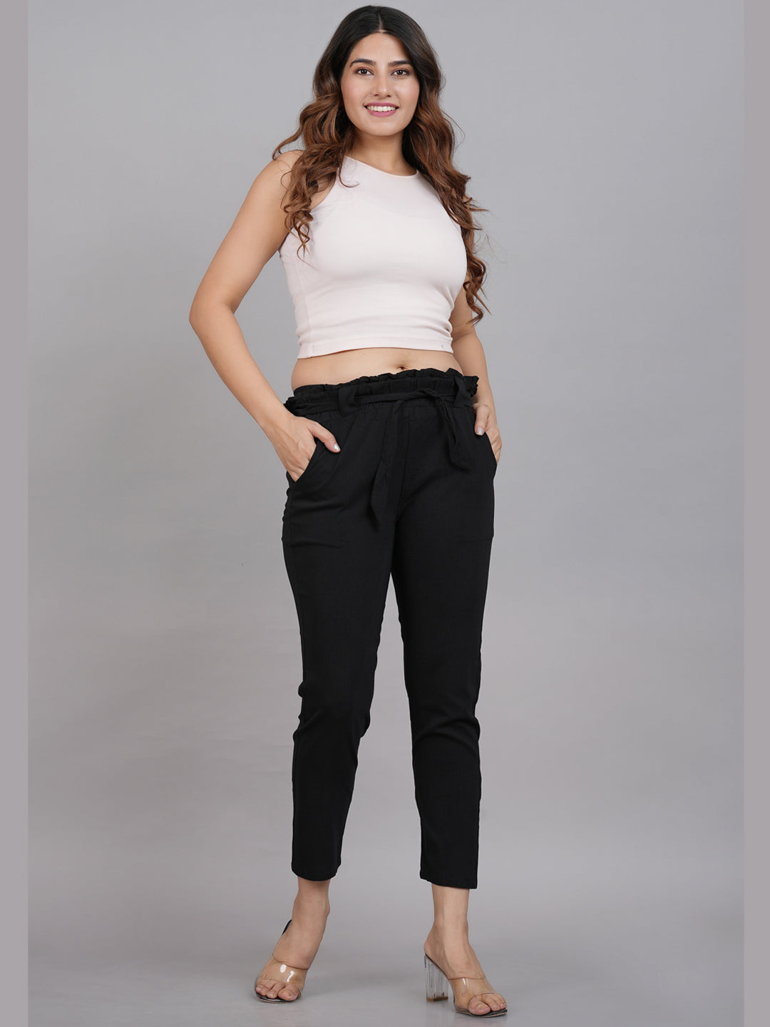 YASH GALLERY Women's Maroon Lycra Regular Fit Trouser Pants