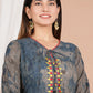 Yash Gallery Women's Tie-Dye Embroidered Straight Kurta