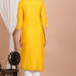 womens tubelight work straight kurta yellow