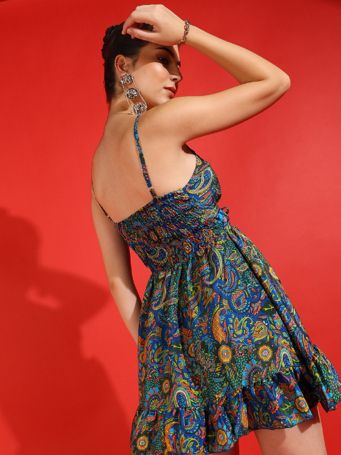 yash gallery womens multi floral printed short dress multi