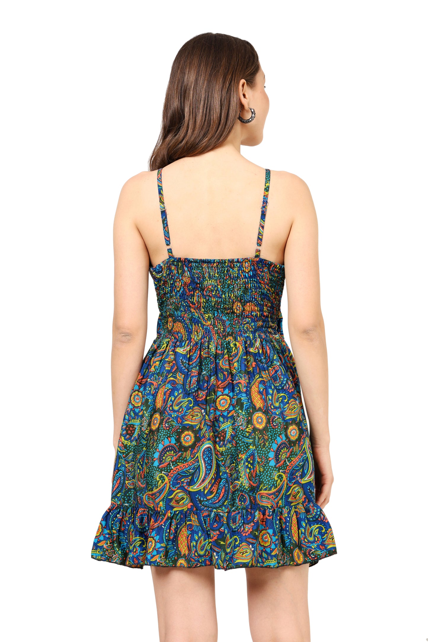 Yash Gallery Women's Multi Floral Printed Short Dress (Multi)