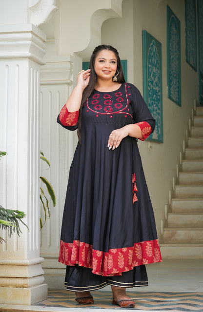 Cotton Slub Sequin Work Angrakha Kurta