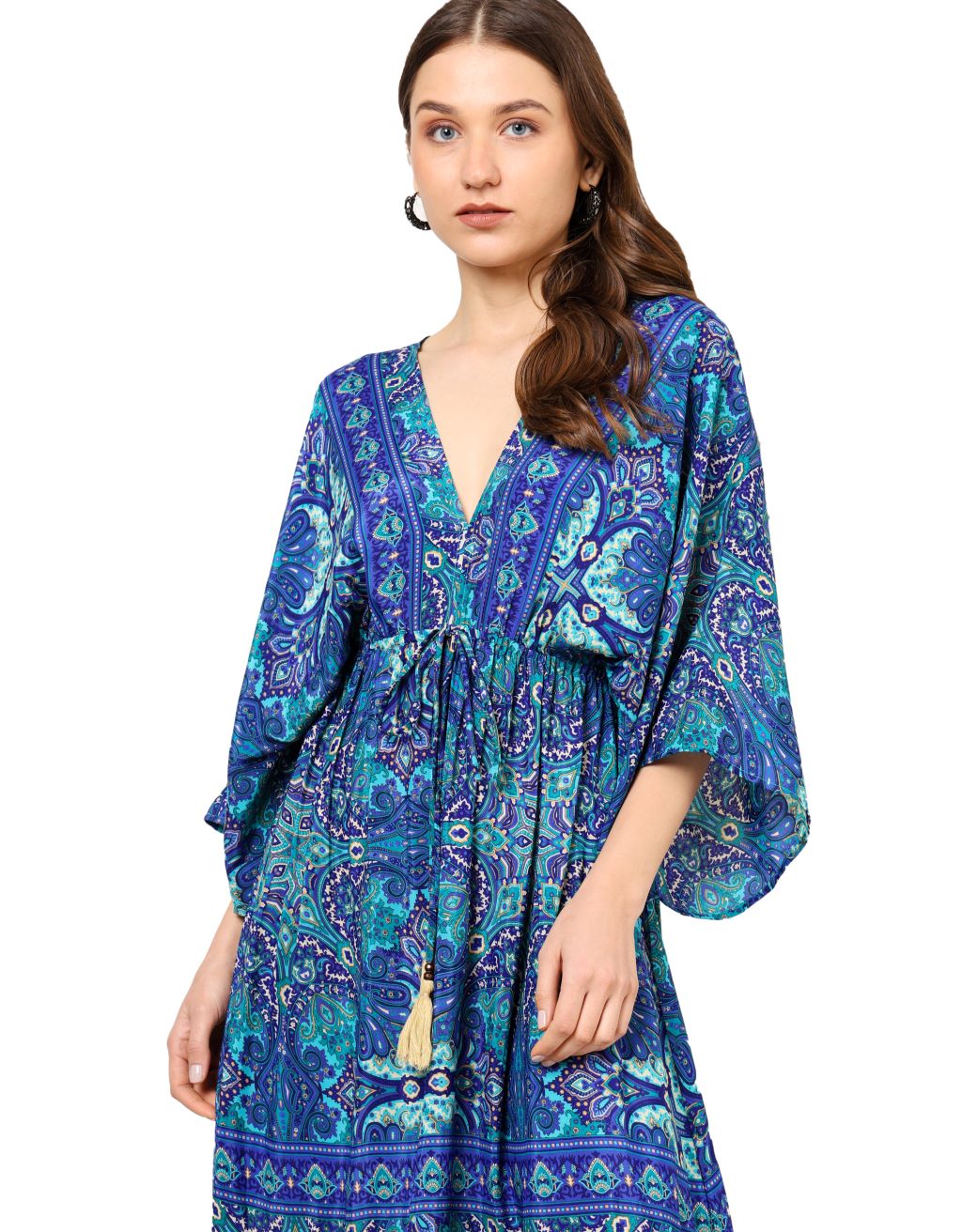 Akiko Women's Blue Floral Tiere Dress(Blue)