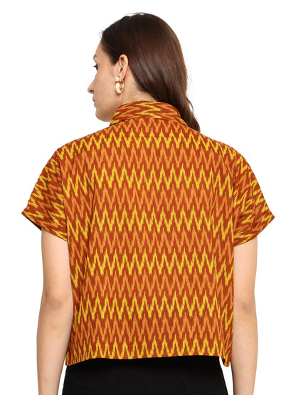 yash gallery womens geometrical printed oversized shirt