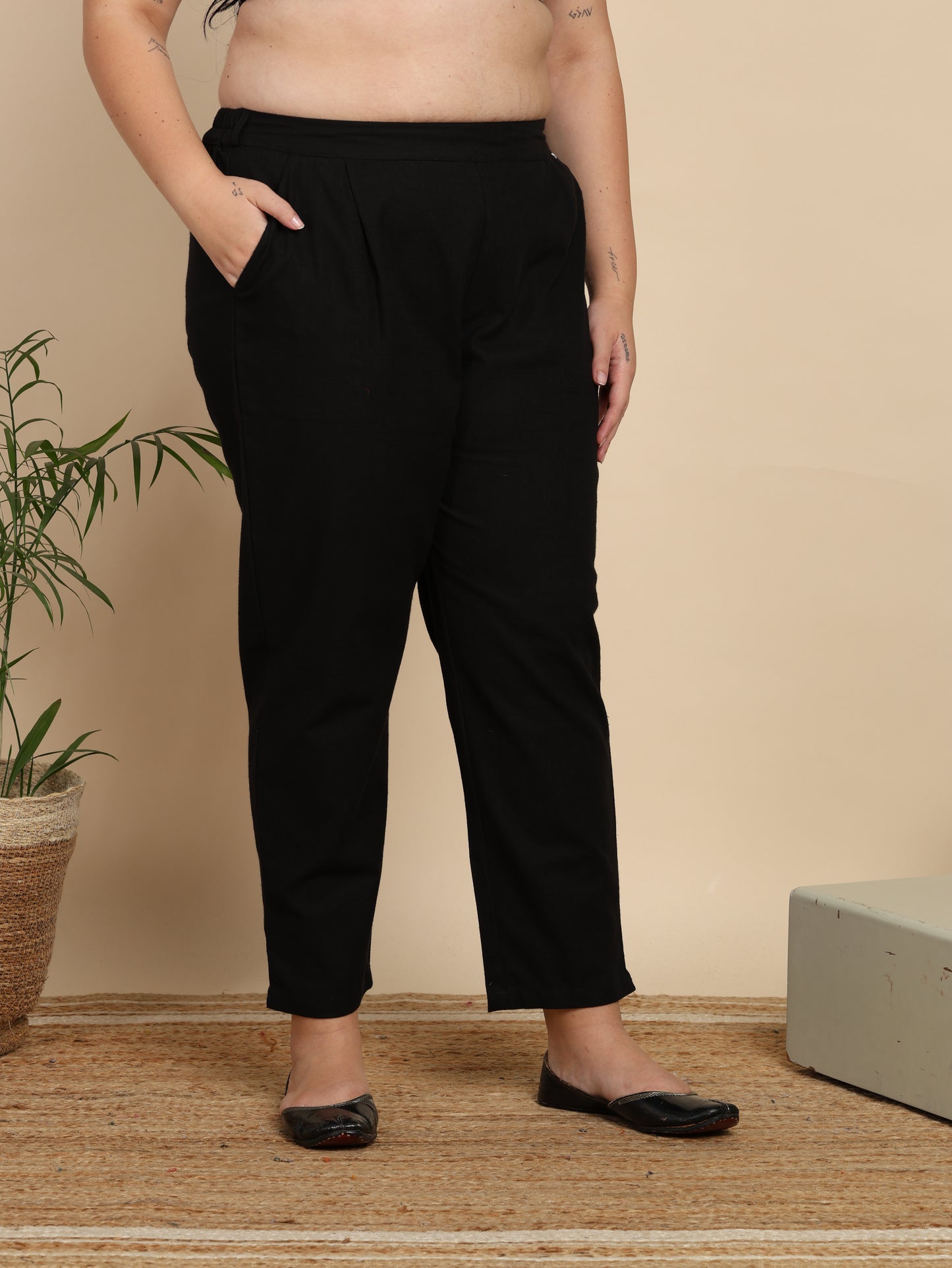 Yash Gallery Women’s Cotton Multi Striped Printed Straight Kurta with Pant & Dupatta