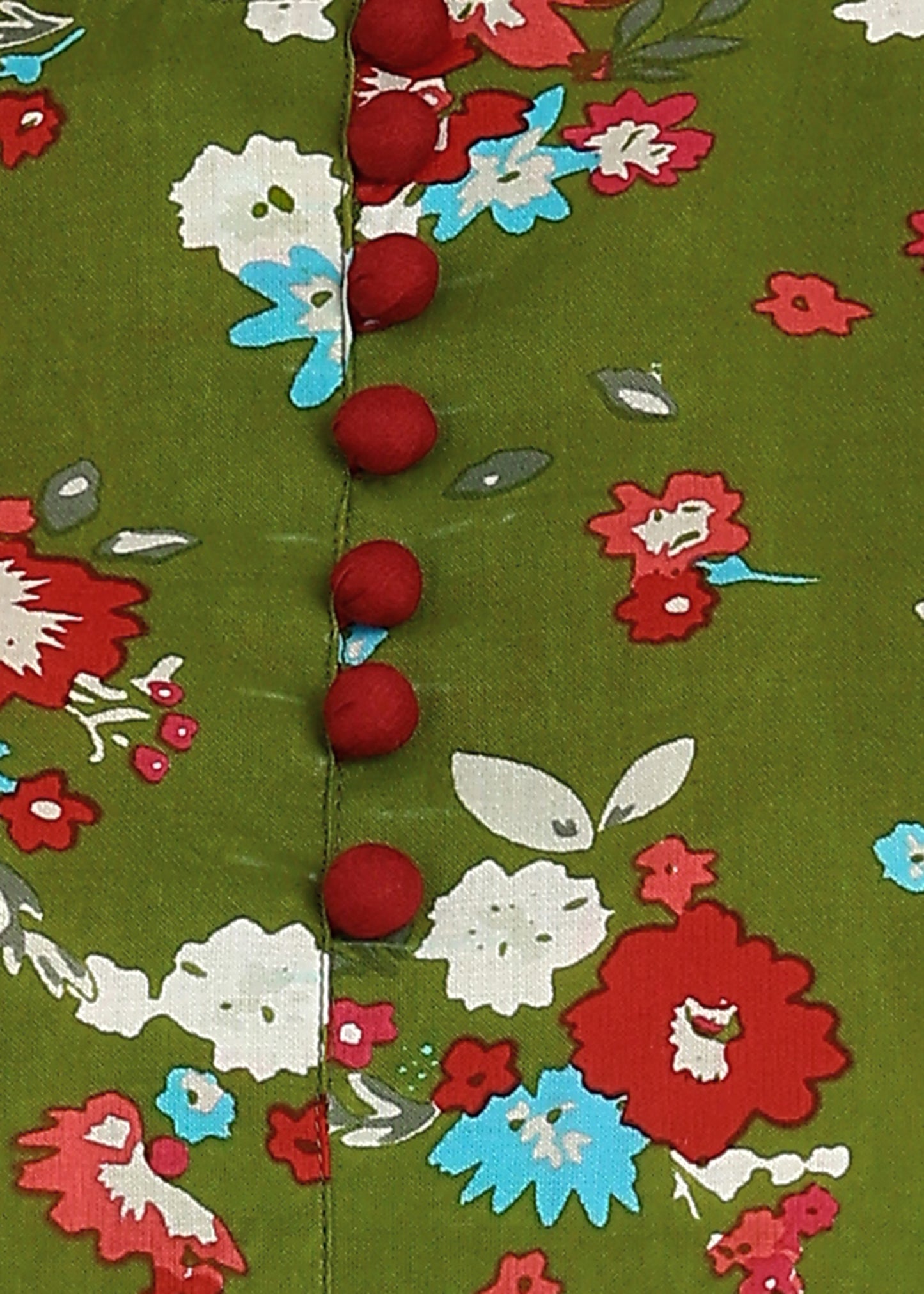 Yash Gallery Women's Cotton Floral Printed Short Kurti (GREEN)