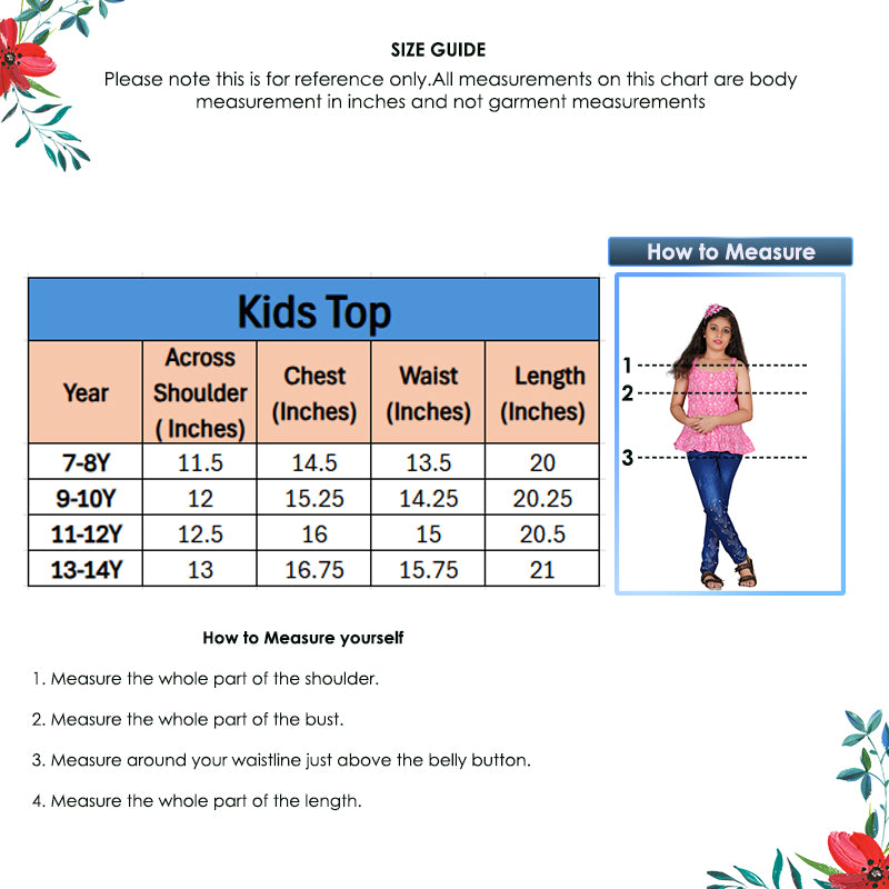 YASH GALLERY Kids Floral Printed Sleeveless Top