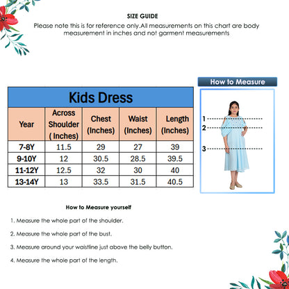 Yash Gallery Kids Georgette Floral Embroidered Anarkali Dress (SkyBlue)