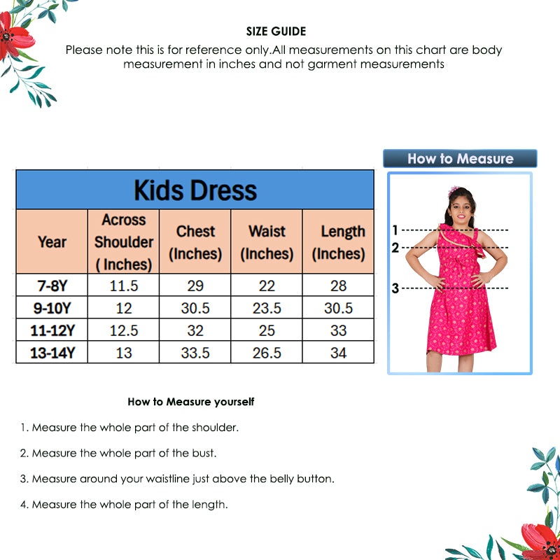 YASH GALLERY Kids One Shoulder Starp Floral Printed Dress