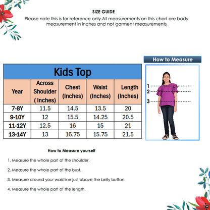 YASH GALLERY Kids Viscose Stripe Regular Top (Purple)